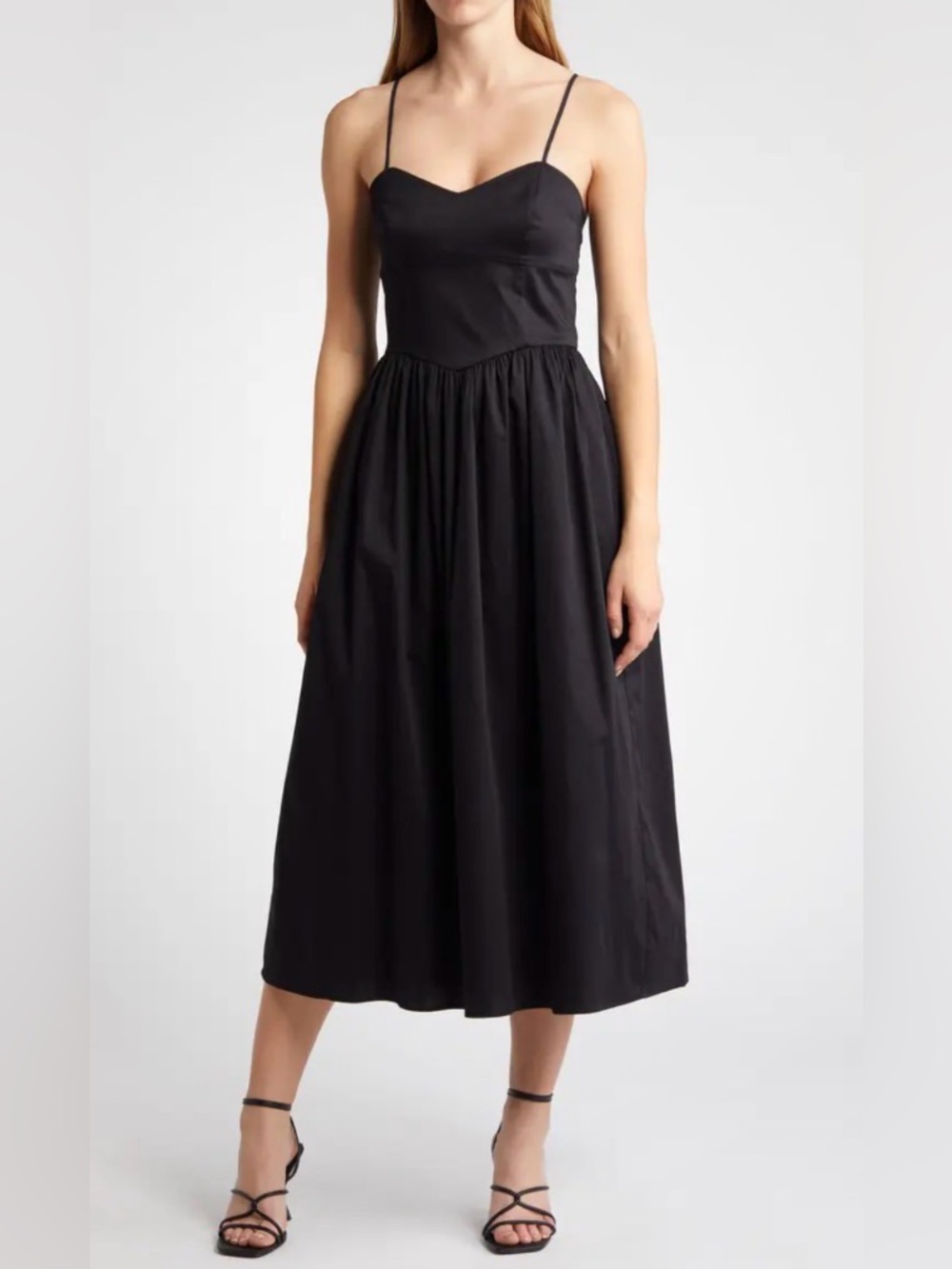 French Connection Black Spaghetti-Strap Maxi Dress size XS